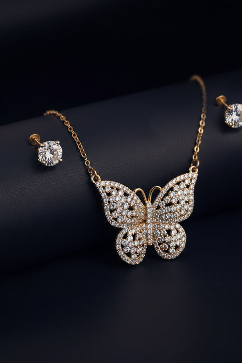 Stunning Butterfly Pendant Necklace With Gift Box