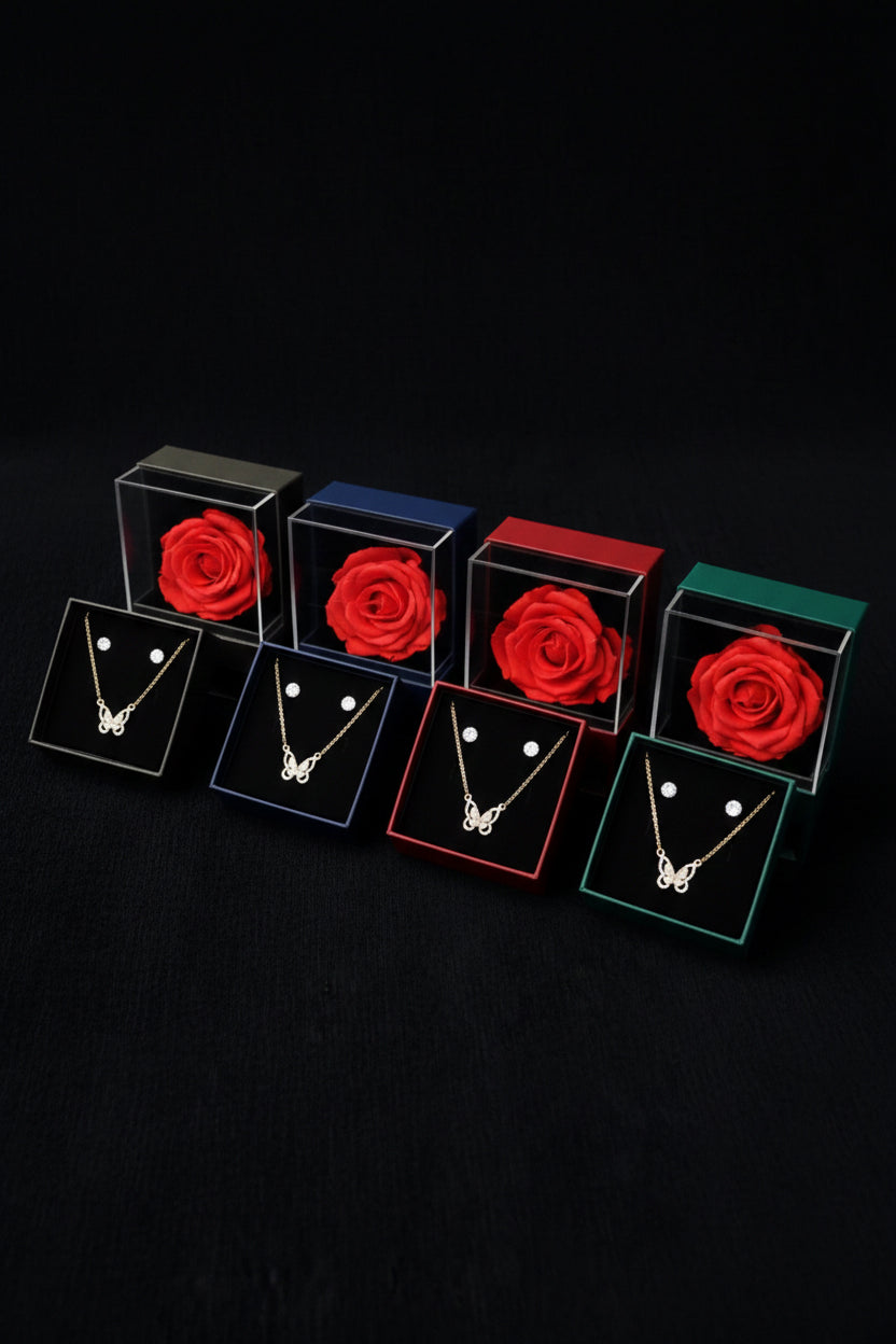 Stunning Butterfly Pendant Necklace With Gift Box